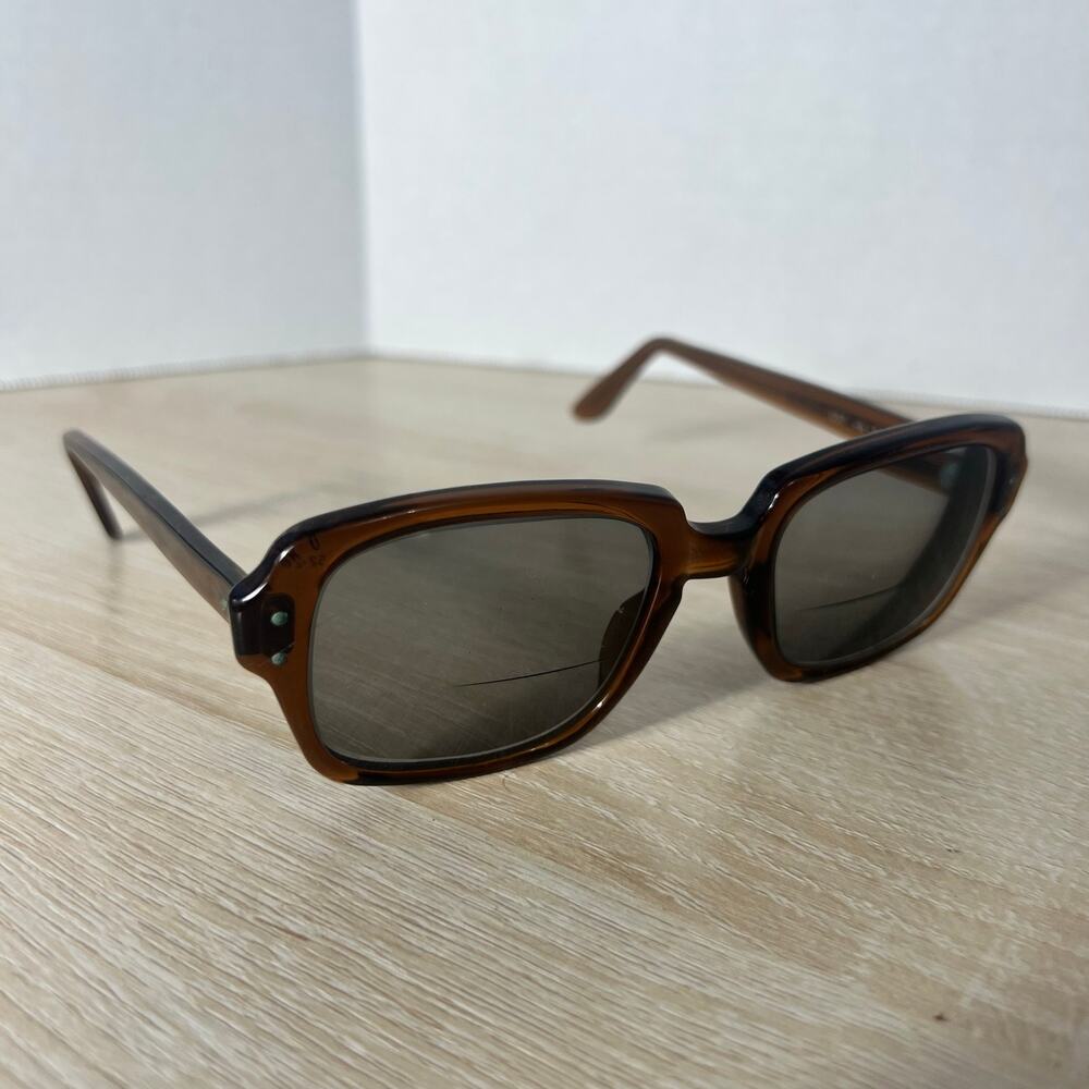 Vintage USS 4 1/2 - 5 3/4 USS 52-20 Eyeglasses Full Rim Frames ONLY Brown